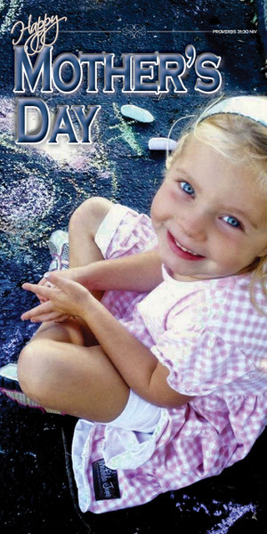 Church Banner featuring Young Girl/Street Chalk with Mother's Day Theme