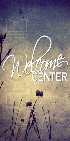 Church Banner featuring Grunge Colors for Welcome Center Banner
