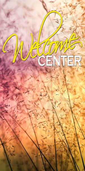 Church Banner featuring Field of Flowers for Welcome Banner