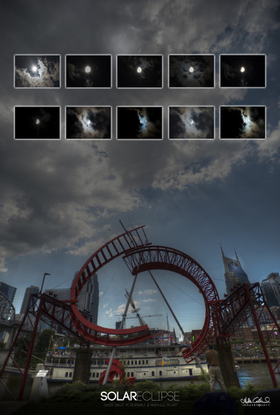 The General Jackson steamboat navigating the Cumberland River during the Great American 2017 Solar Eclipse in Nashville.