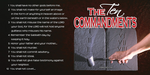 Banners featuring the 10 Commandments are available in various styles, color, and materials, often designed for churches and classrooms. Options range from traditional stone tablet designs to colorful, educational banners for children and embroidered, embellished styles for sanctuaries.

And if you want something uniquely yours, contact us! Our design professionals will create a special design with your information - all at no extra charge!