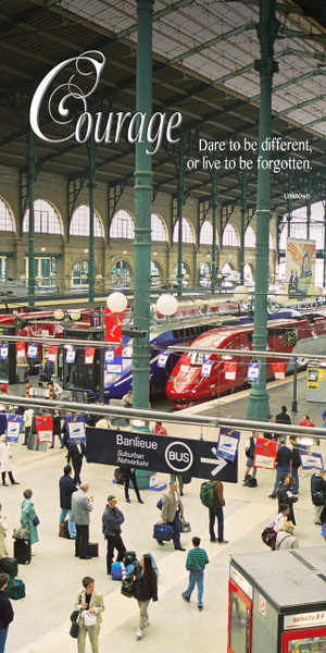 Church Banner featuring Bullet Train with Courage Theme