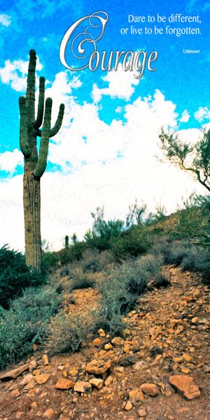 Church Banner featuring Saguaro Cactus with Courage Theme