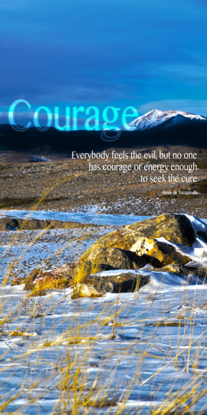 Church Banner featuring Snow Capped Mountain with Courage Theme