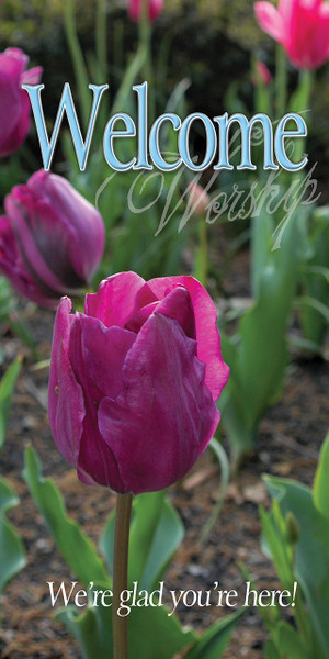 Church welcome banners are visual tools designed to create an inviting atmosphere, directing visitors while communicating key information like service times, the church name, or welcoming messages. Common types include durable outdoor vinyl banners for curb appeal, vertical feather flags, and indoor retractable banners for lobbies.

And if you want something uniquely yours, contact us! Our design professionals will create a special design with your information - all at no extra charge!