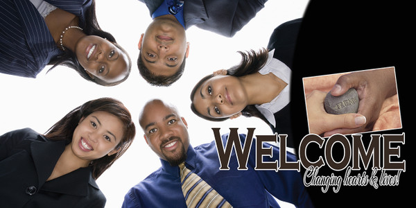 Church welcome banners are visual tools designed to create an inviting atmosphere, directing visitors while communicating key information like service times, the church name, or welcoming messages. Common types include durable outdoor vinyl banners for curb appeal, vertical feather flags, and indoor retractable banners for lobbies.

And if you want something uniquely yours, contact us! Our design professionals will create a special design with your information - all at no extra charge!