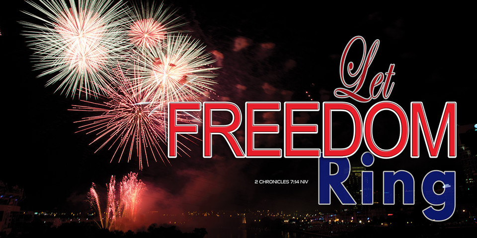 Patriotic church banners blend national pride with faith, often featuring American flags, eagles, and slogans like "In God We Trust" or "God Bless America". These banners are used to decorate sanctuaries during holidays like July 4th, Memorial Day, and Veterans Day to promote unity and gratitude.

And if you want something uniquely yours, contact us! Our design professionals will create a special design with your information - all at no extra charge!