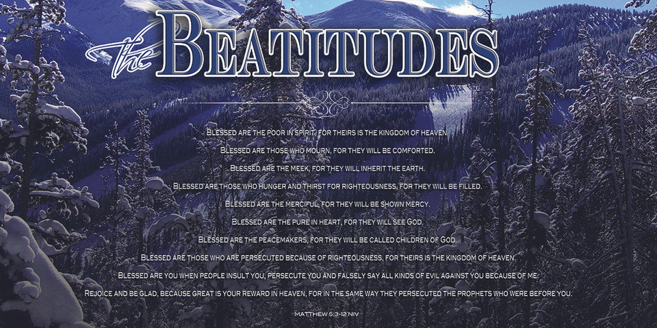 Banners promoting the Beatitudes theme in church services serve as visual, thematic, and educational tools that highlight Jesus’ teaching on the Sermon on the Mount (Matthew 5:3–12). These banners are often used to enhance worship, complement sermon series, and visually define the sanctuary space.

And if you want something uniquely yours, contact us! Our design professionals will create a special design with your information - all at no extra charge!