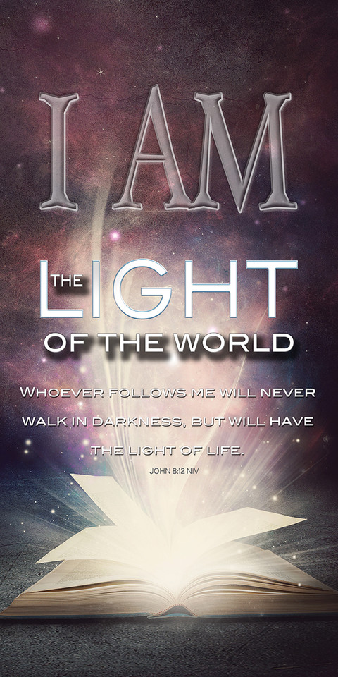 "I Am" banners are designed to promote the biblical "I AM" statements of Jesus Christ, which declare His deity and multifaceted nature. These banners are used to visually reinforce the identity of Jesus, helping congregants focus on who He is and what He has done.

And if you want something uniquely yours, contact us! Our design professionals will create a special design with your information - all at no extra charge!