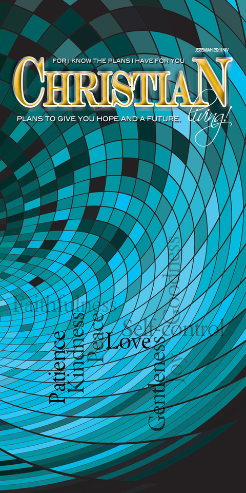 Church Banner featuring Colorful Matrix with Christian Living Theme