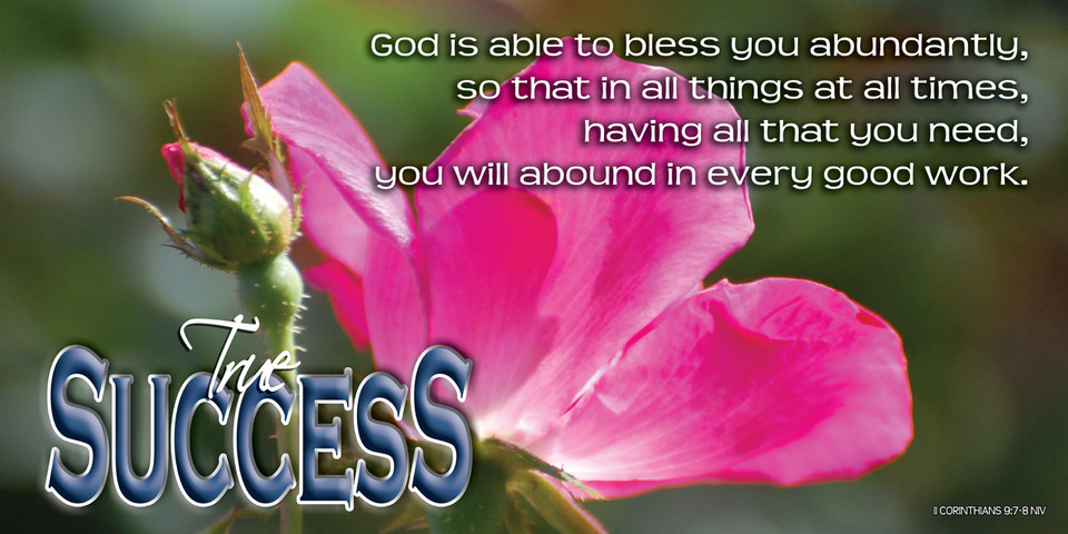 Church Banner featuring Pink Rose with Motivational Theme