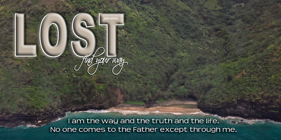Church Banner featuring Kauai/Napali Coastline with Motivational Theme