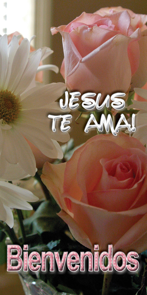 Spanish Church Banner featuring Roses with Welcome Theme