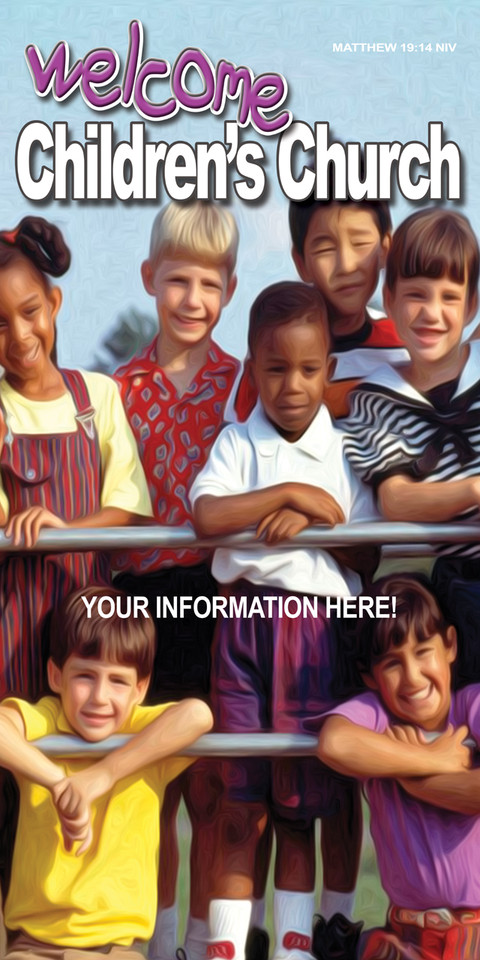 Church Banner featuring Diverse Kids for Children's Church