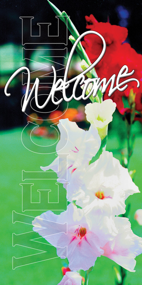Church welcome banners are visual tools designed to create an inviting atmosphere, directing visitors while communicating key information like service times, the church name, or welcoming messages. Common types include durable outdoor vinyl banners for curb appeal, vertical feather flags, and indoor retractable banners for lobbies.

And if you want something uniquely yours, contact us! Our design professionals will create a special design with your information - all at no extra charge!
