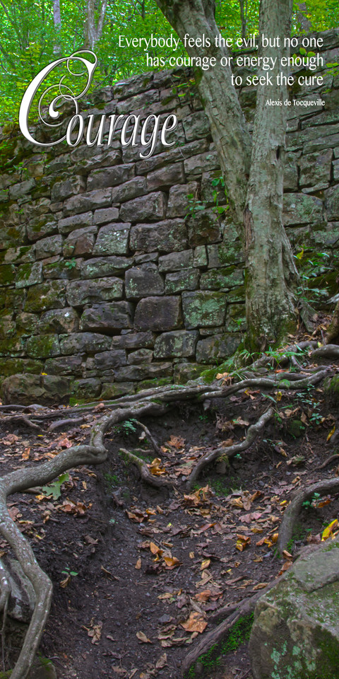 Church Banner featuring Dangerous High Wall with Courage Theme