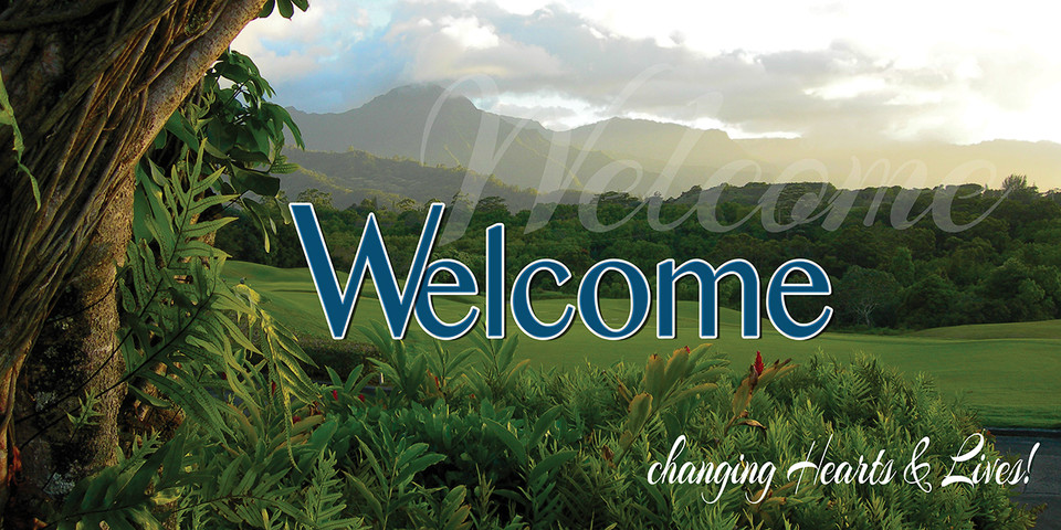 Church welcome banners are visual tools designed to create an inviting atmosphere, directing visitors while communicating key information like service times, the church name, or welcoming messages. Common types include durable outdoor vinyl banners for curb appeal, vertical feather flags, and indoor retractable banners for lobbies.

And if you want something uniquely yours, contact us! Our design professionals will create a special design with your information - all at no extra charge!