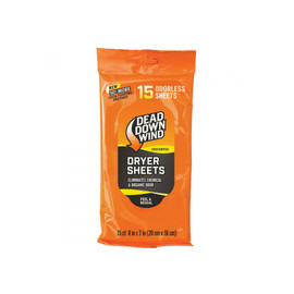 Dead Down Wind D+ ScentPrevent Odor Control Dryer Sheets 15P DDW1113 HUNTING GEAR Dead Down Wind DDW1113 Wolverine Supplies