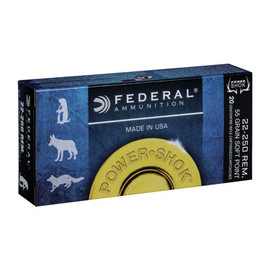 Federal Power-Shok .22-250 Rem 55 Grain 3650fps Soft Point Box/20
