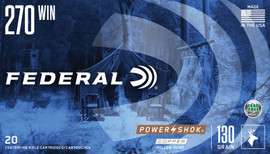 Federal Power-Shok .270 Win 130 Grain 3060fps Copper Hollow Point Box/20