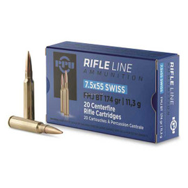 PPU Rifle 7.5x55 Swiss 174gr FMJ Box/20