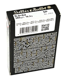 Sellier & Bellot 9.3x62 286 Grain SP Box/20