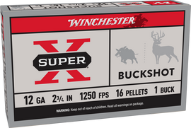 Winchester Super X 12 Gauge 2 3/4" 1 Buckshot Box/5 WINXB121 Wolverine Supplies