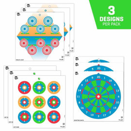 Allen EZ Aim Fun Plinking the Day Away Paper Shooting Targets, 12”W x 12”H, 12-Pack, Multi