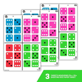 Allen EZ Aim FUN Shootin' Dice Paper Shooting Target, 23" x 35," 3-Pack, Multi