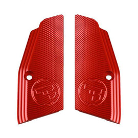 CZ 75 Aluminum Grips Short Checker Red