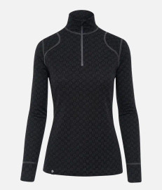 Thermowave Women's Merino Xtreme 1/2 Zip Top, Black XL