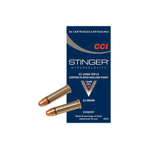 CCI Stinger .22LR Copper Plated HP 32gr 1640fps Box of 50
