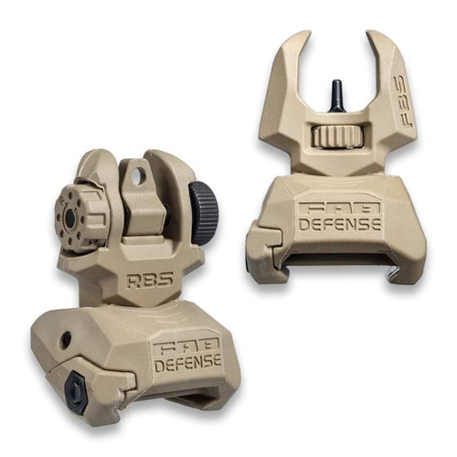 FAB Defense Front & Rear Set of Flip-up Sights (1x RBS, 1x FBS) FDE