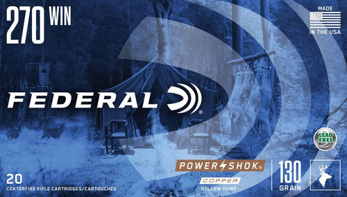 Federal Power-Shok .270 Win 130 Grain 3060fps Copper Hollow Point Box/20