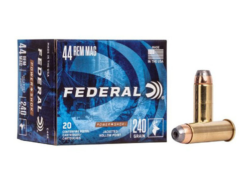 Federal Power Shok .44 Rem Mag 240 Grain JHP Box/20 FEDC44A Shop All Federal FEDC44A Wolverine Supplies