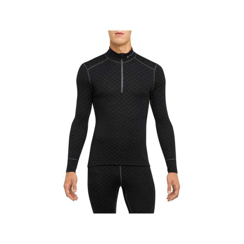 Thermowave Mens Xtreme 1/2 Zip LS Shirt, Black/Grey, Large