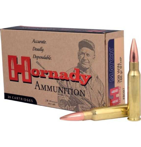 Hornady Match .308 Win. 168 Grain BTHP Box/20