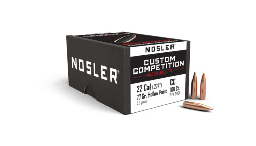 Nosler Custom Competition .22 Cal 77 Grain HPBT Box/100