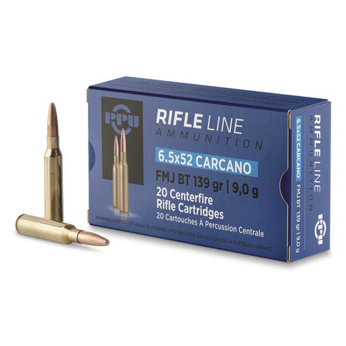 PPU Rifleline 6.5x52 Carcano 139gr FMJ Box/20