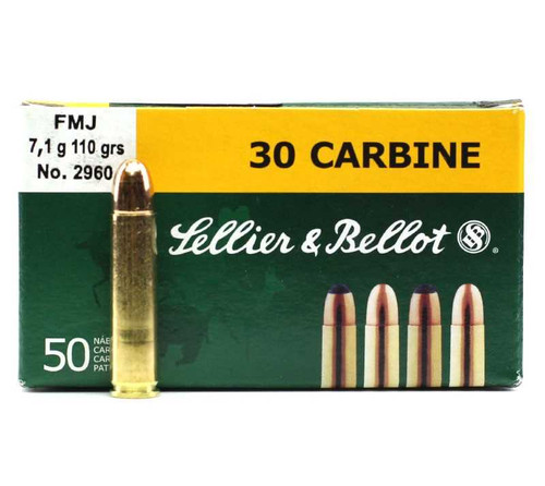 Sellier & Bellot .30 Carbine 110 Grain FMJ Box/50