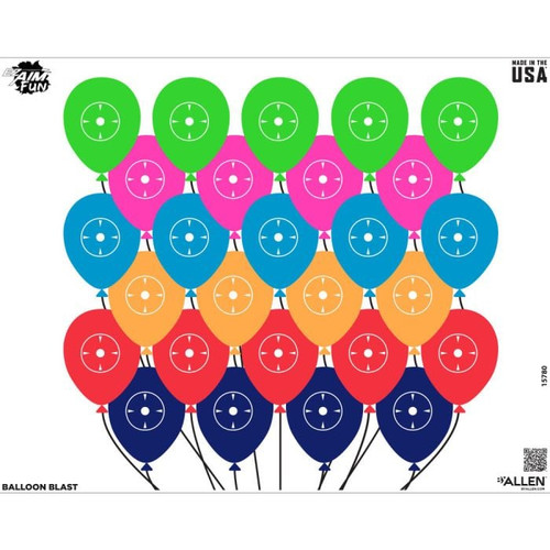 Allen EZ Aim FUN Balloon Blast Paper Shooting Target, 24" x 19," 4-Pack, Multi
