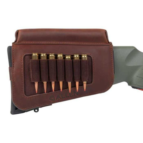 Allen Westcliff Buttstock Cartridge Carrier 7-Round - Full Grain Leather Brown