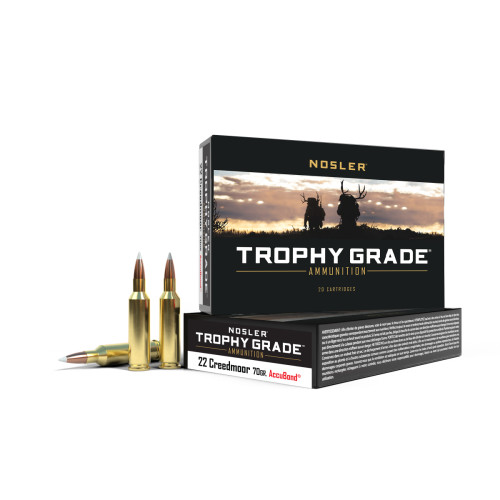 Nosler Trophy Grade .22 Creedmoor 70 Grain Accubond Soft Point Box/20