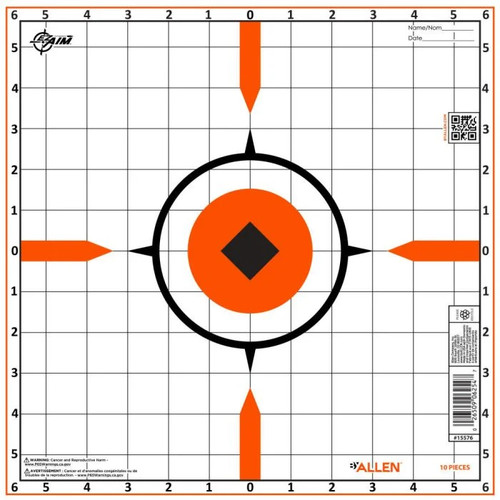 Allen EZ-Aim Paper Targets Sight In Grid 23" x 35" - 10-Pack - Orange/White
