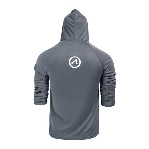 Athlon Mountain Logo Long Sleeve Hooded Sun Slayer Charcoal Heather - X Large
