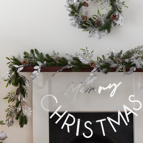 Silver Artificial Foliage Christmas Garland