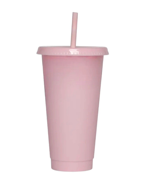 Solid Pink Cold Cup