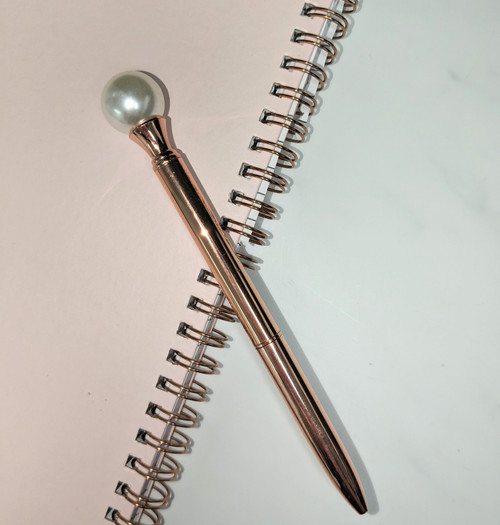 Rose Gold Pearl Top Pen