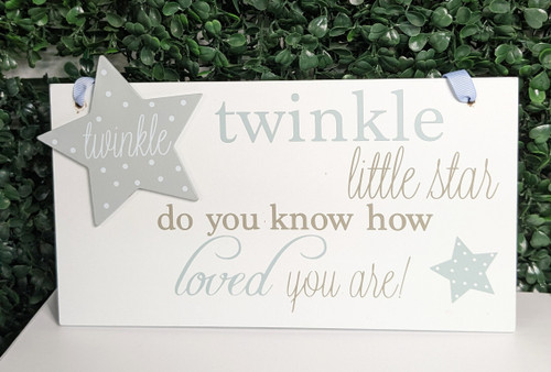 Twinkle Little Star Plaque - Neutral Blue