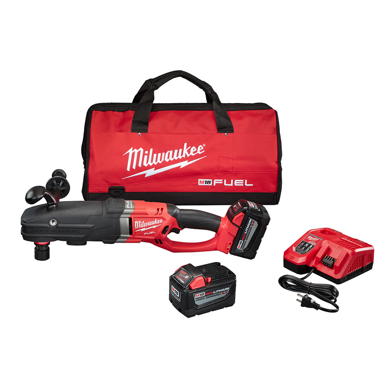 Milwaukee 2711-22 M18 Fuel Super Hawg Right Angle Drill Kit